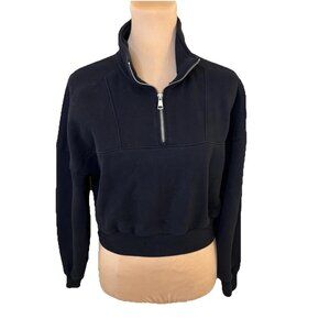 Abercrombie and Fitch women's XS cropped quarter zipped gray sweatshirt